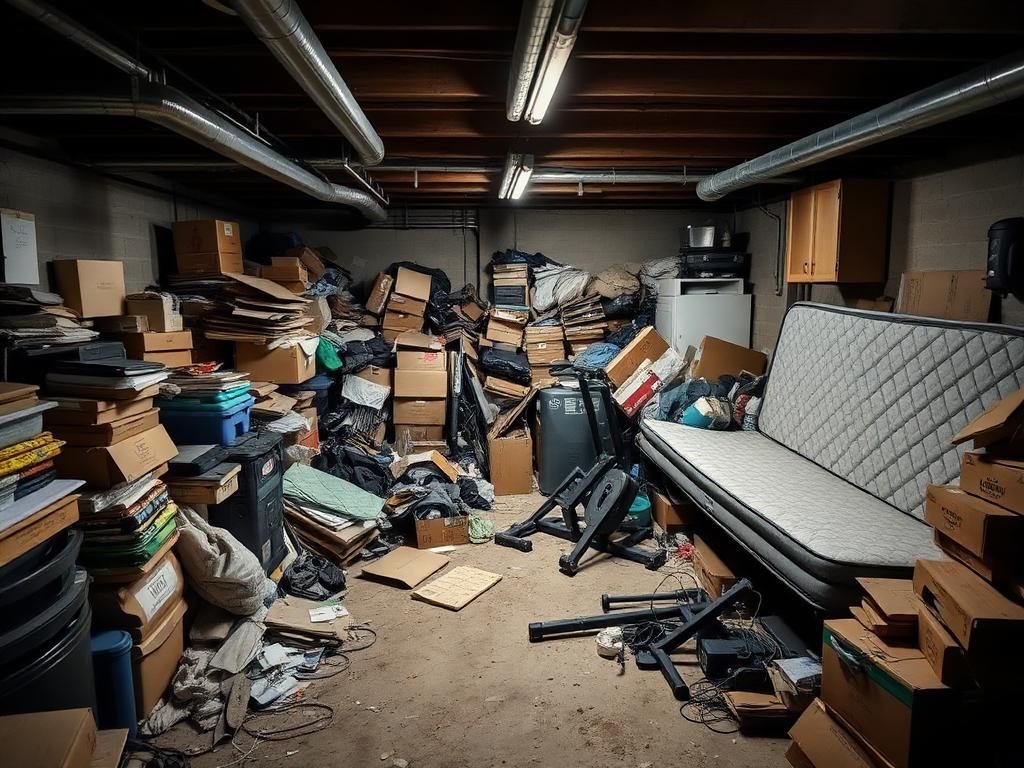 Basement Cleanout before junk removal